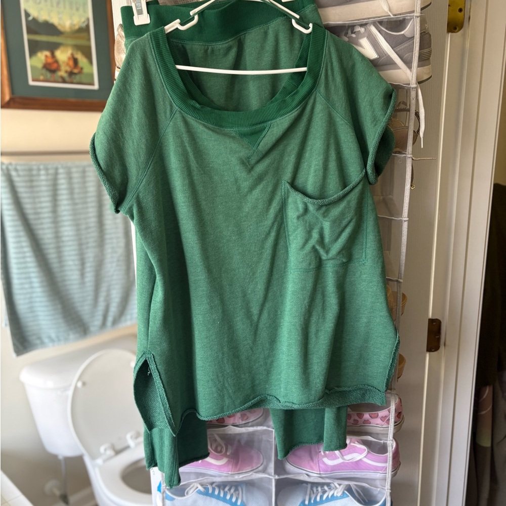 FP Movement by Free People Green Knit Top and matching pants